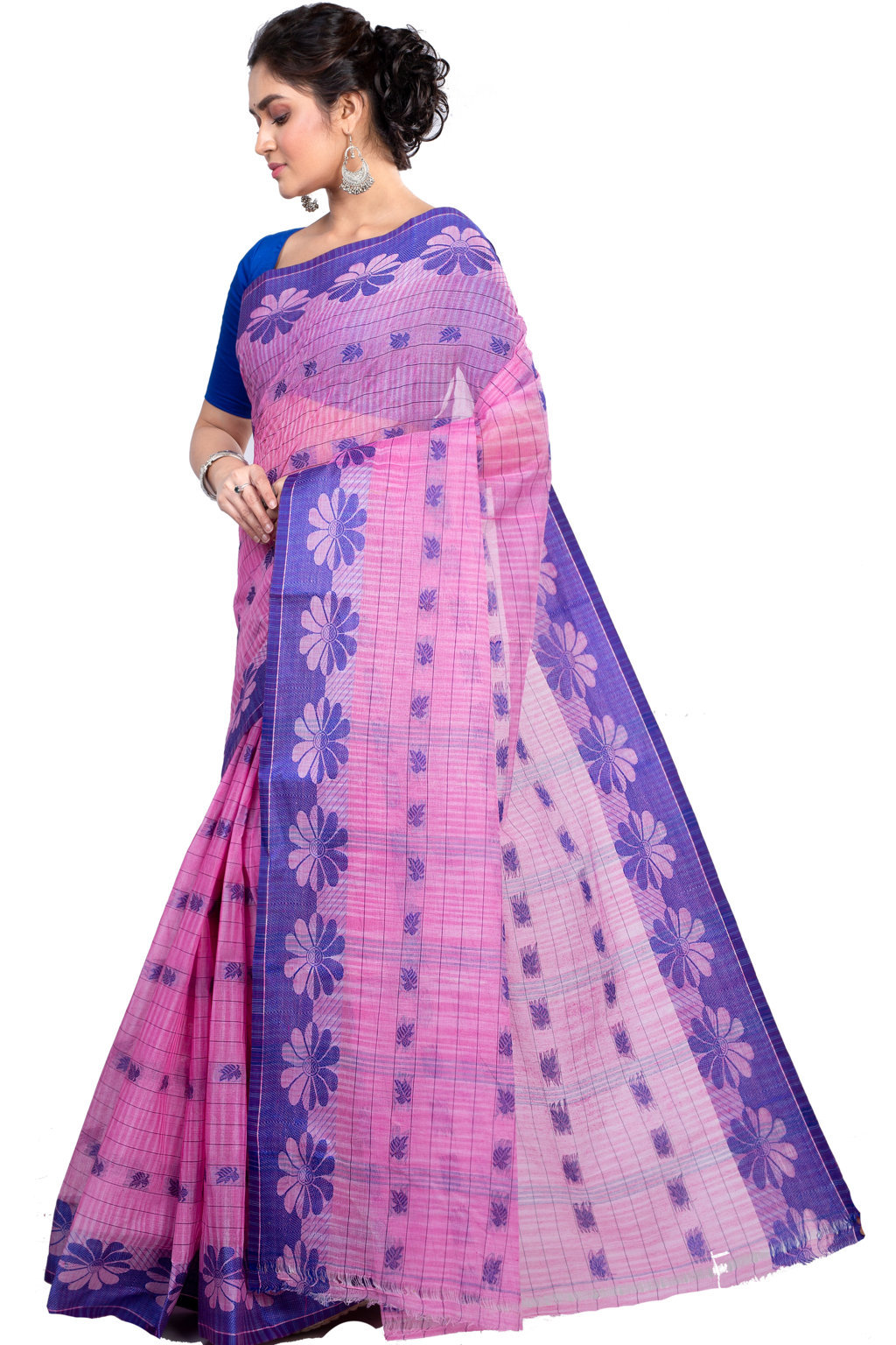 Pink Pure Cotton KotkiTat Tant Saree (890)